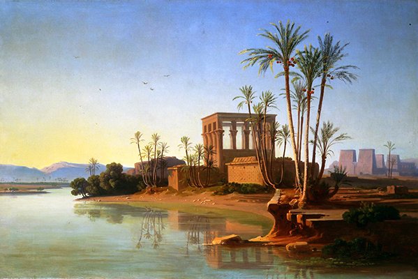 Philae, ca. 1860 (olje på lerret) av Johann Jakob Frey