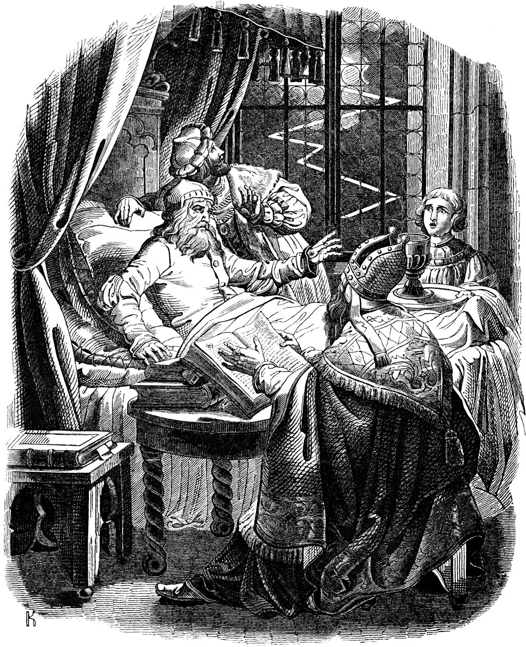 Henrik Løven før hans død i Brunswiek Illustrasjon fra det tyske folks historie av E. Duller, 1840 av Johann Jakob Kirchhoff
