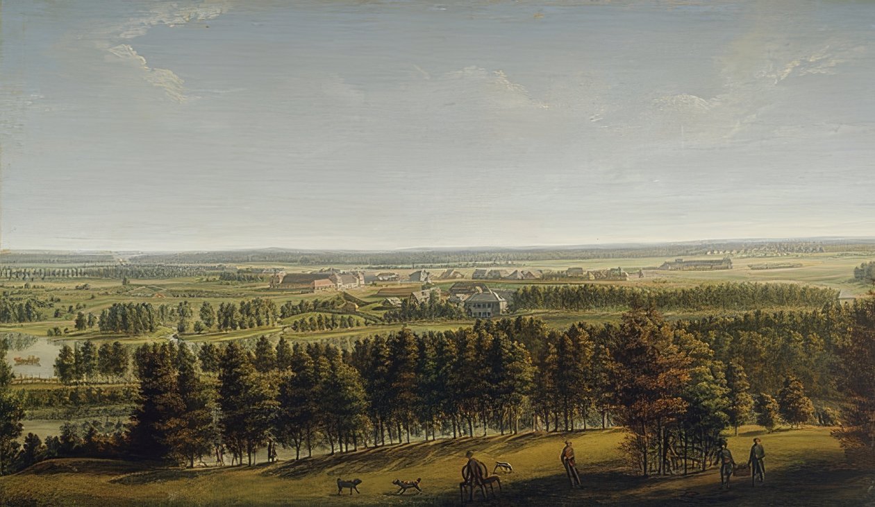 Utsikt over slottsparken fra Gatchina. 1790-tallet av Johann Jakob Mettenleiter