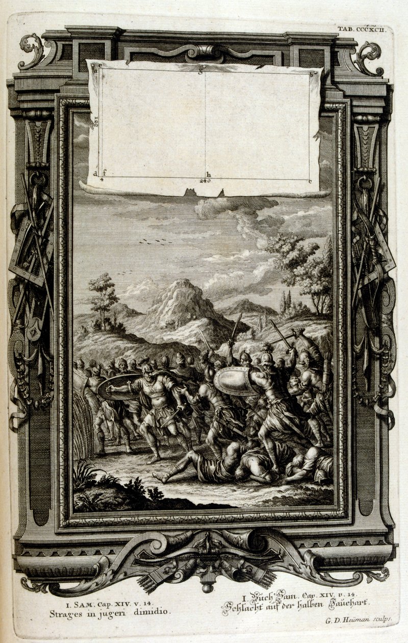 Hebreerne i kamp; (Samuels bok) av Johann Jakob Scheuchzer