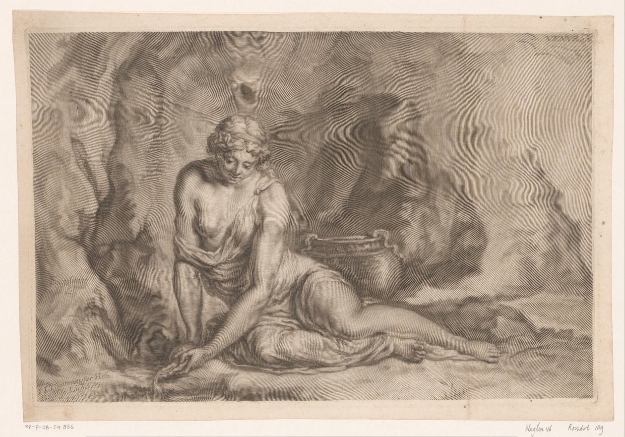 Venus lager vann med et skall Latona øser vann med et skall av Johann Jakob Thurneysen (I)