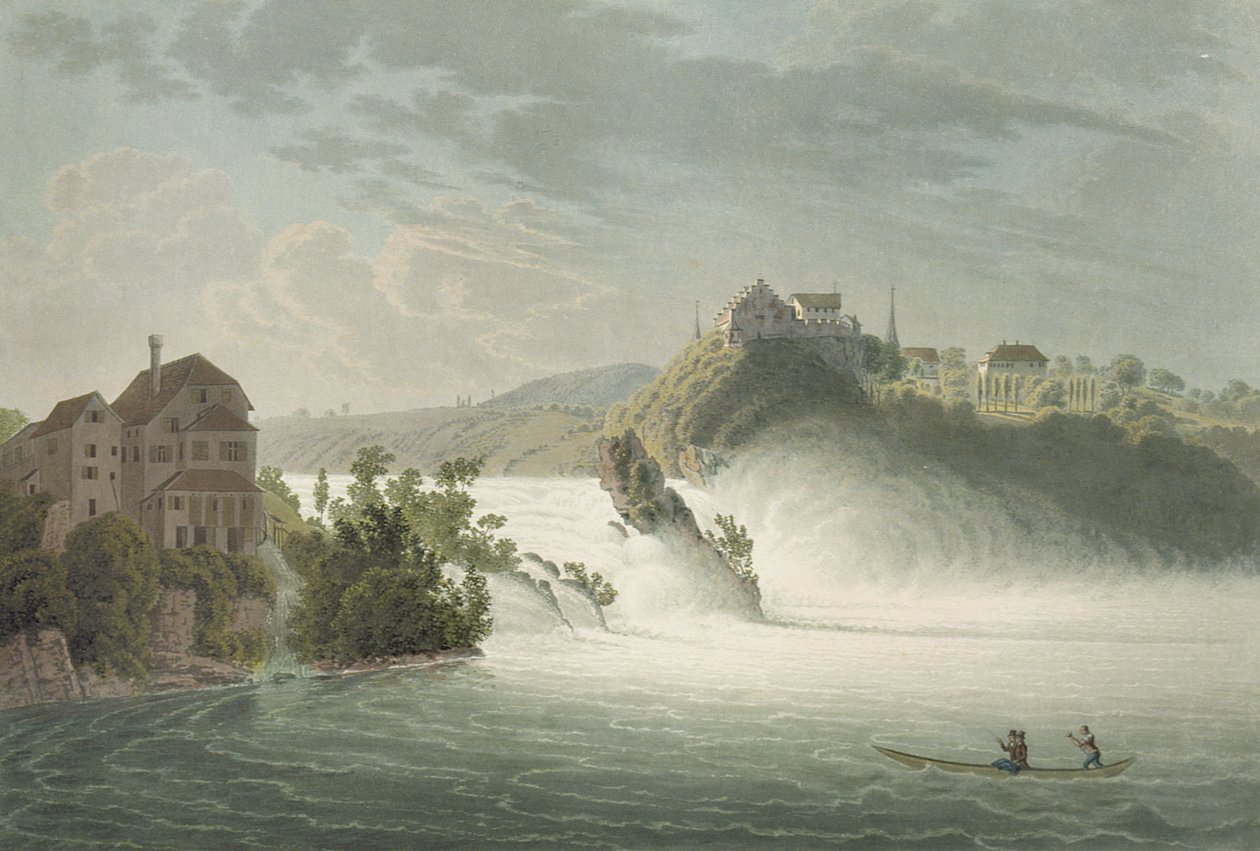 Rhinfallene, gravert av J. Hurlimann av Johann Jakob Wetzel