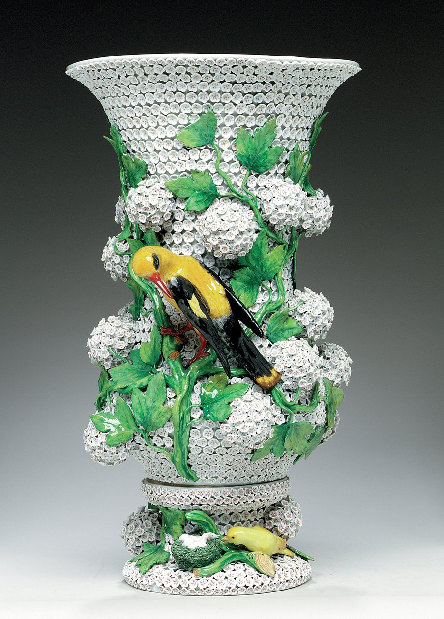 Meissen snøballvase, midten til slutten av 1800-tallet (porselen) av Johann Joachim (after) Kändler