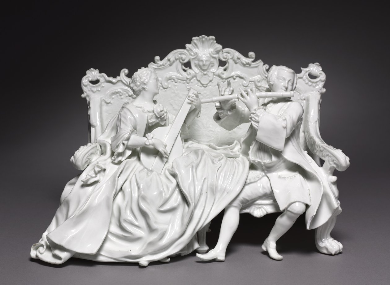 Crinoline Group: Musikere, fabrikant Meissen Porselensfabrikk, Tyskland, ca. 1737 av Johann Joachim Kändler