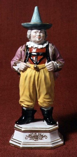 Figur av en hoffnarr, etter en gravering av Boetius, Meissen, midten av 1700-tallet av Johann Joachim Kaendler
