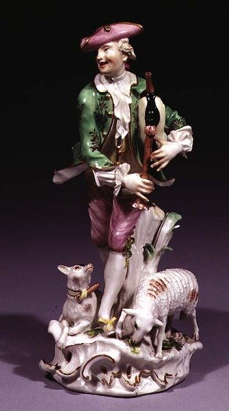 Meissen gjeter med sekkepipe (porselen) av Johann Joachim Kaendler