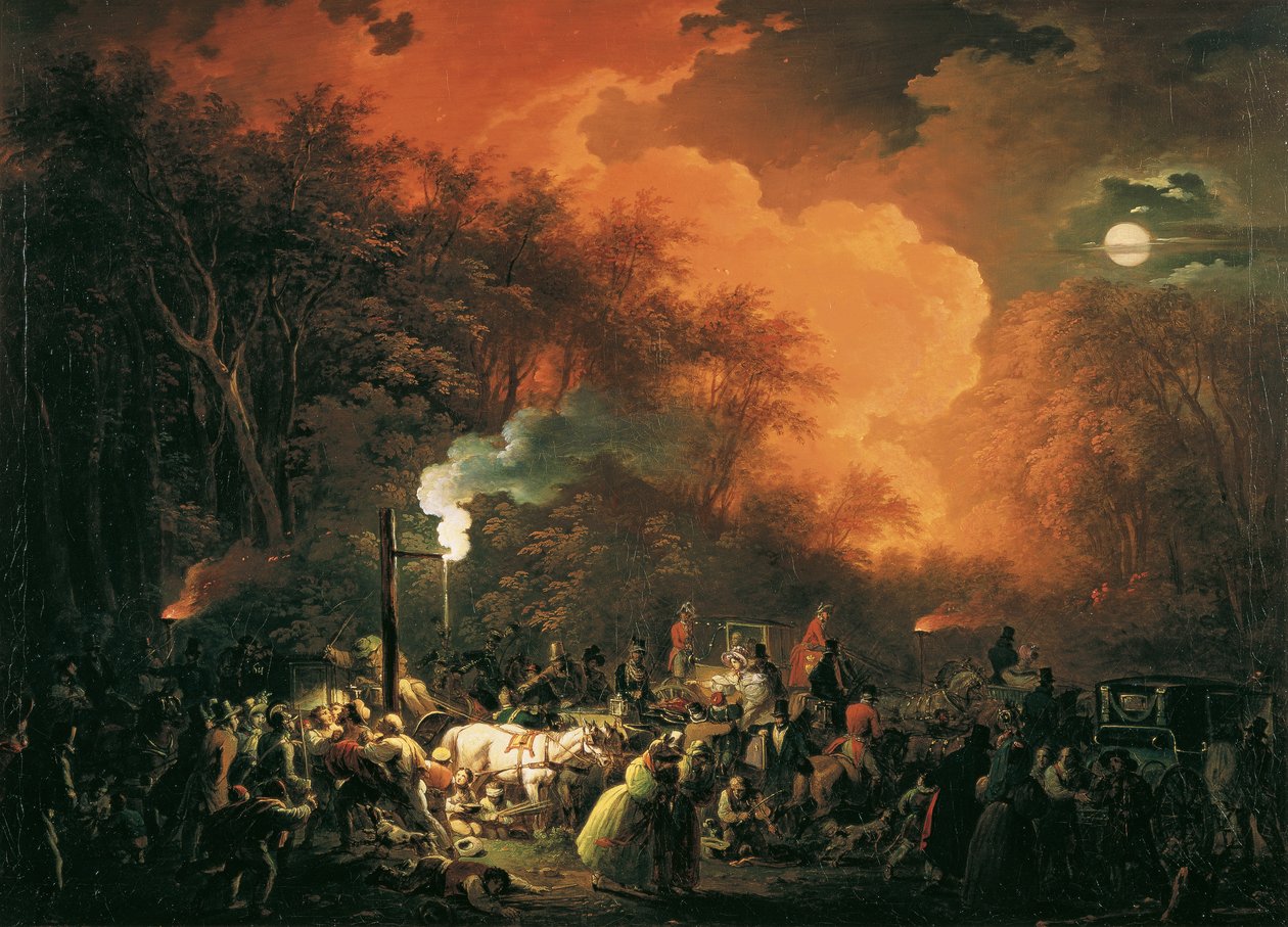 Slutten på Stuwers fyrverkeri 7. mai 1833 av Johann Josef Schindler