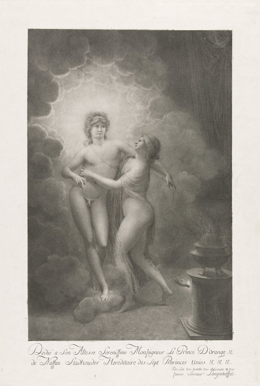 Allegori om ekteskapet til William V og Wilhelmina av Preussen, 1767 av Johann Joseph Friedrich Langenhöffel
