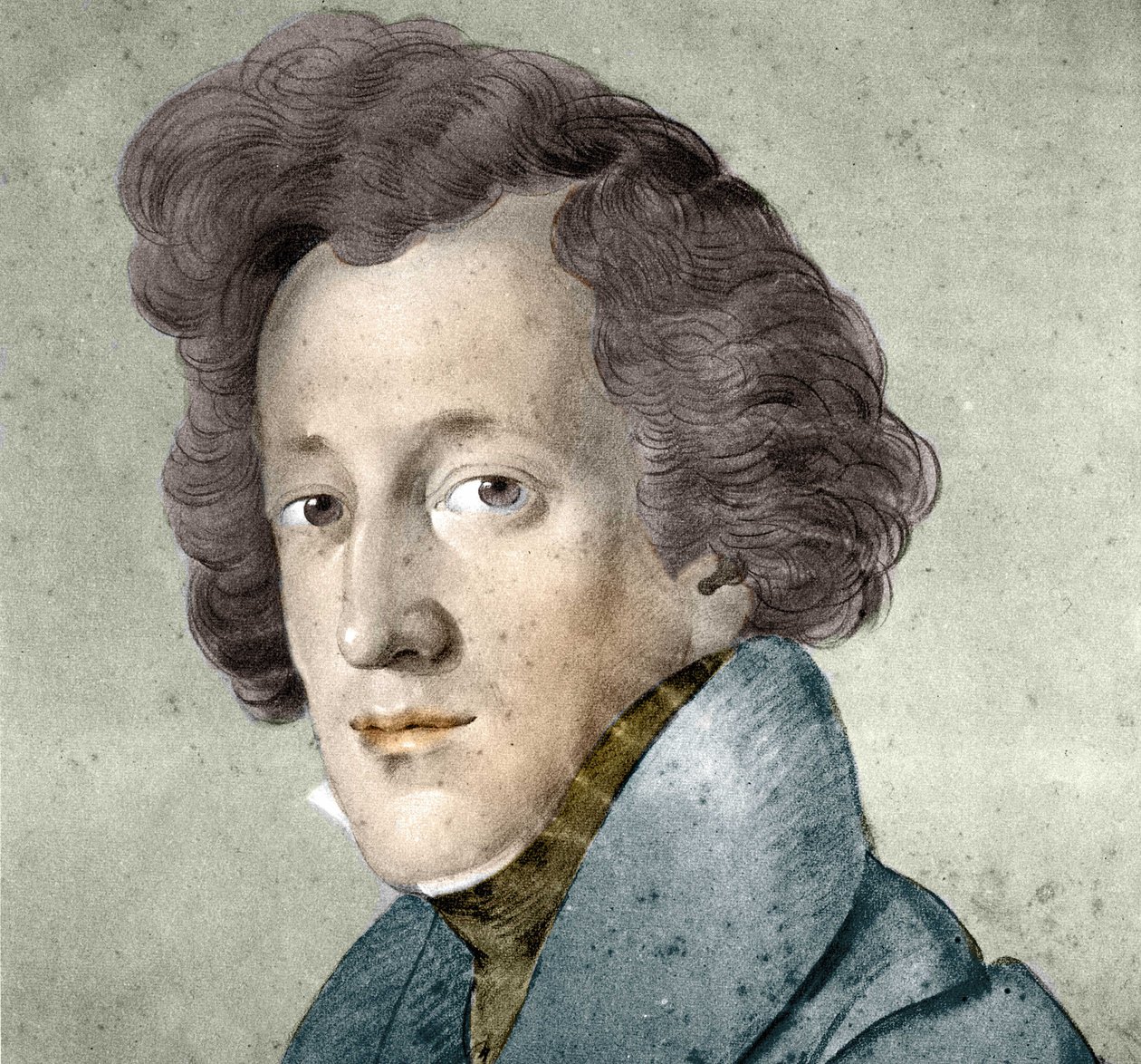 Portrett av Felix Mendelssohn Bartholdy (1809-1847), tysk komponist og dirigent. Illustrasjon fra tegningen av Johann Joseph Schmeller. av Johann Joseph Schmeller
