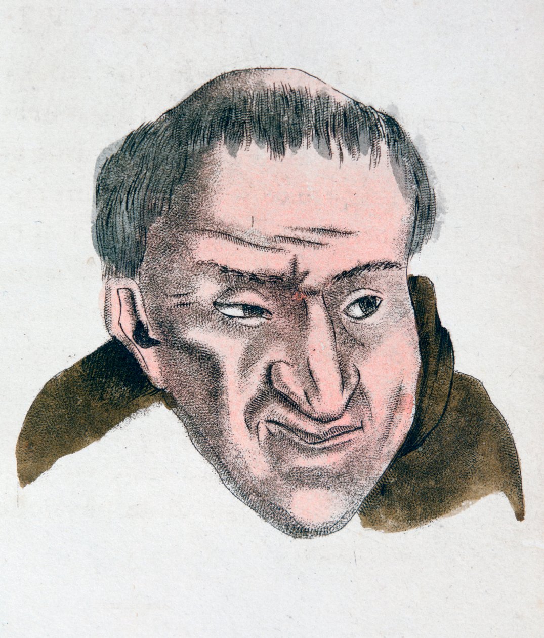 Ansiktsegenskapene til en juksende, villedende temperert person, 1808 av Johann Kaspar Lavater