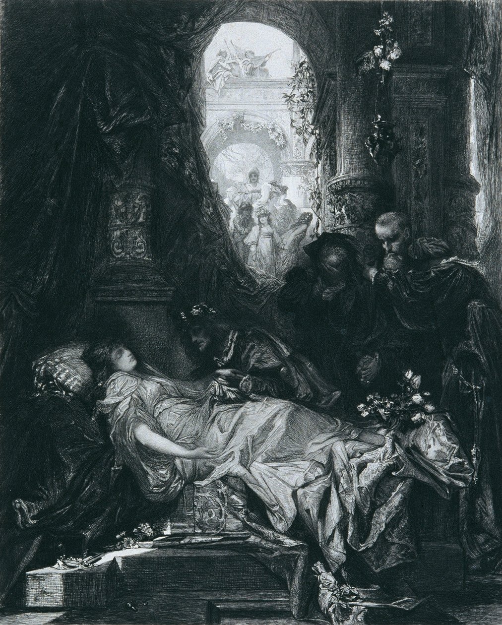Den tilsynelatende døde Juliet Capulet av Johann Klaus
