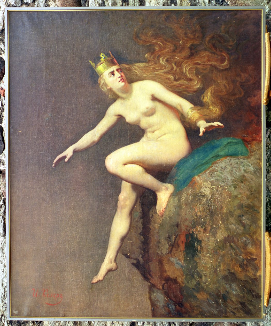Lorelei, en studie for maleriet The Imprecation of Lorelei av munkene, 1887 av Johann Koler