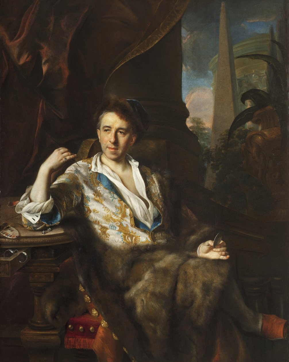 Portrett av maleren Charles Bruni - Jan (Johann) Kupecky (Kupetzky) (1667-1740). Olje på lerret av Johann Kupetzky