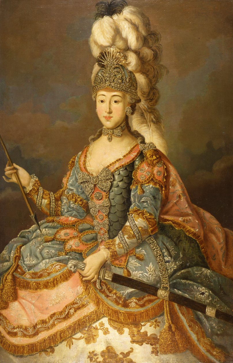 Portrett av grevinne Anna Petrovna Sheremetyeva 1744-1768, 1769. av Johann Ligotsky