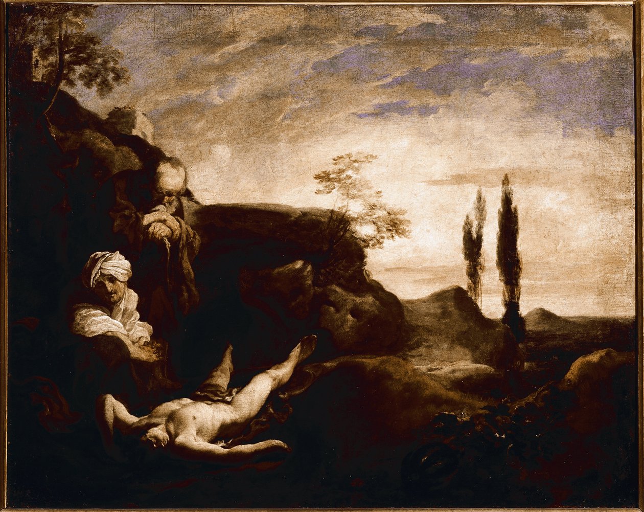 Abel gråter av foreldrene (olje på lerret, ca. 1630) av Johann Liss