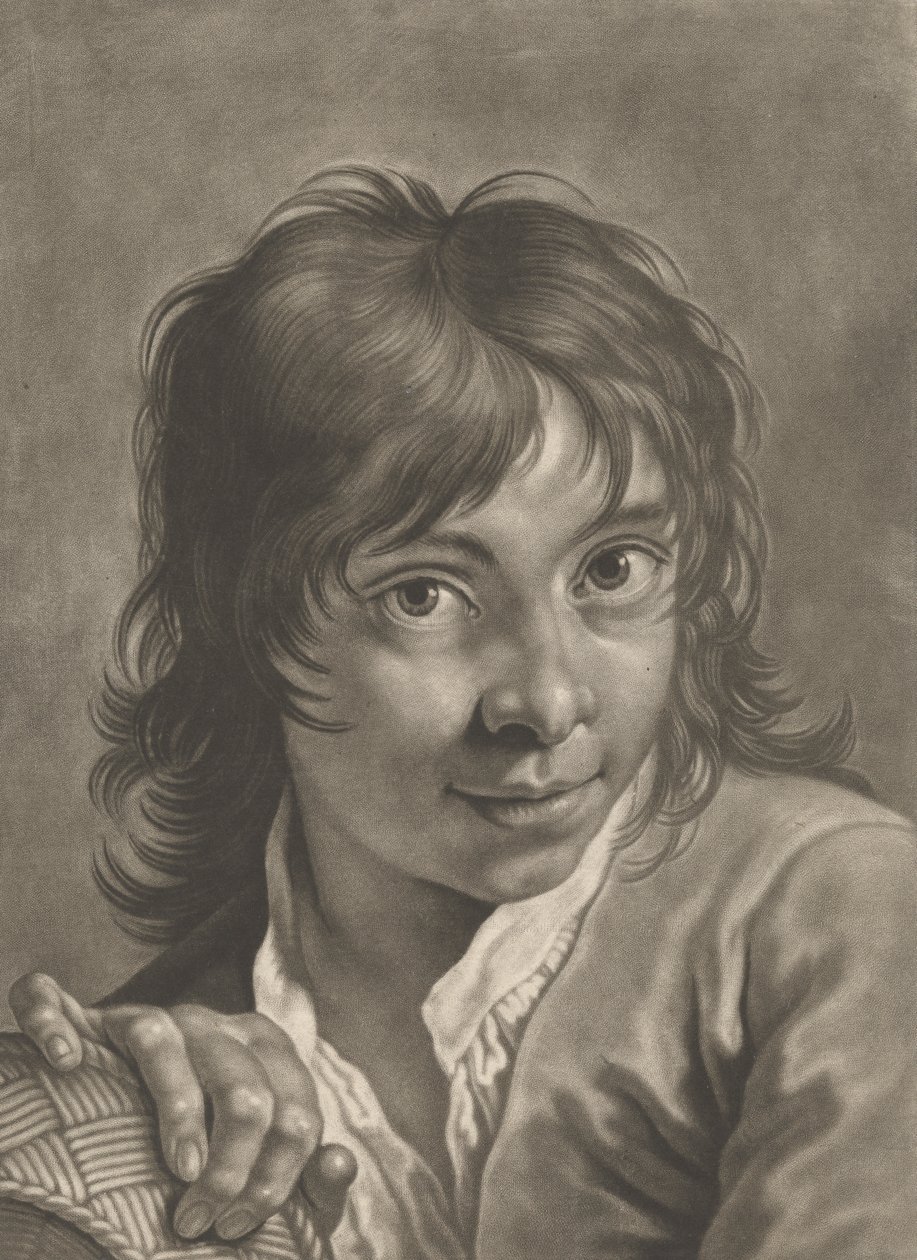 Portrett av en gutt med en kurv av Johann Lorenz Haid
