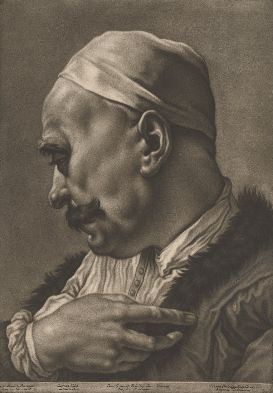 Portrett av en mann med caps av Johann Lorenz Haid