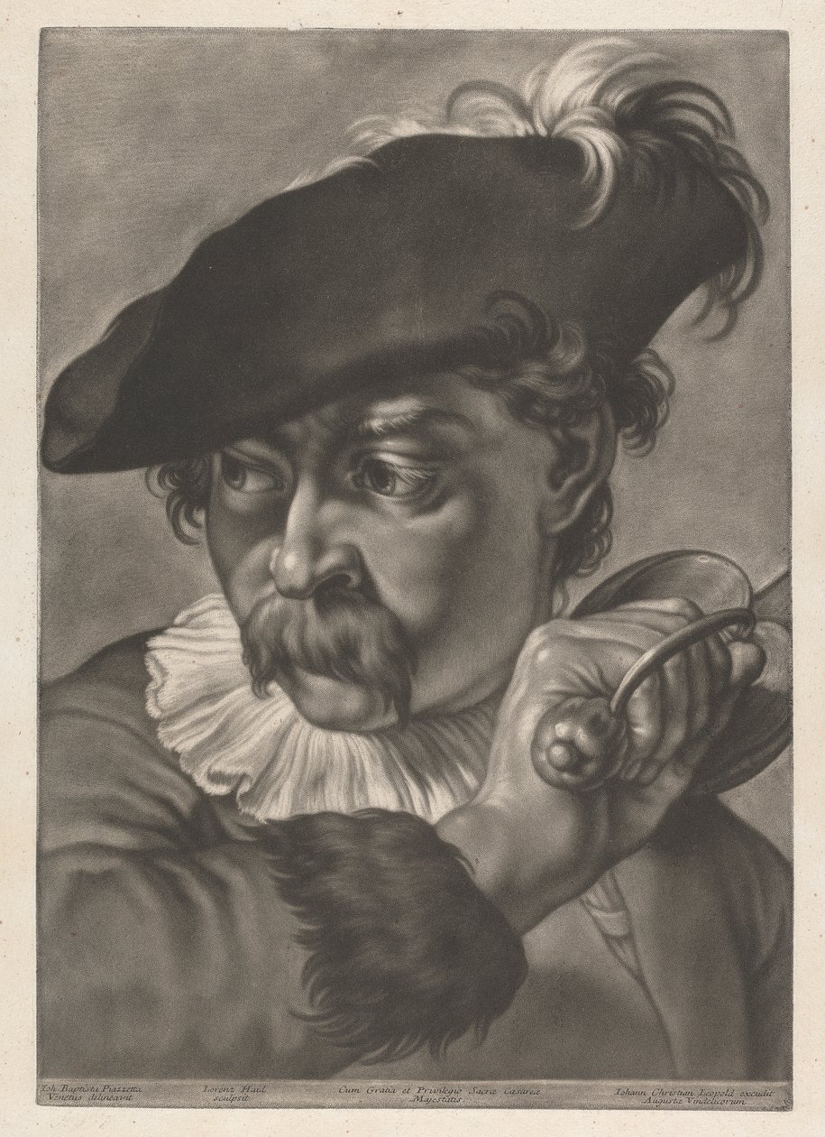 Portrett av en mann med et sverd av Johann Lorenz Haid