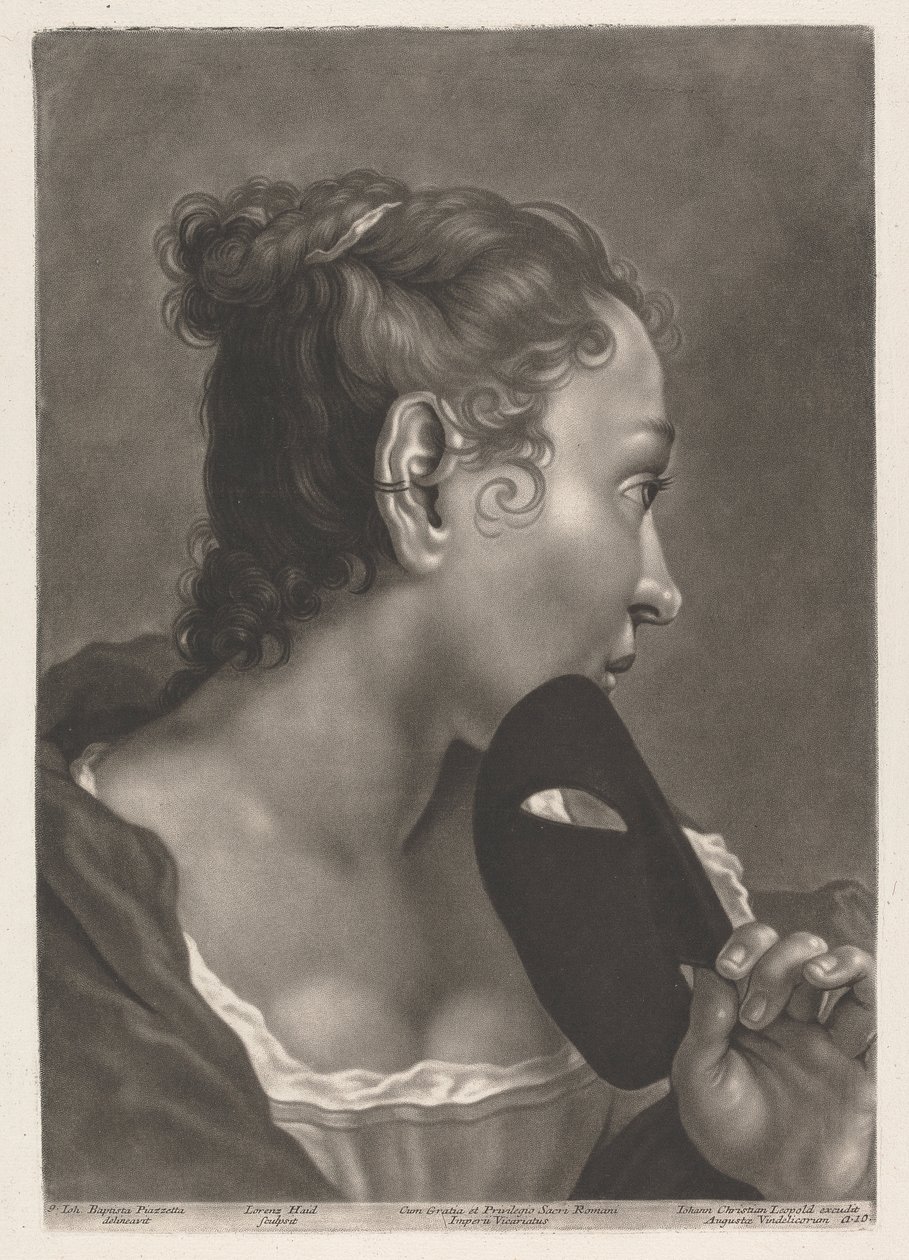 Portrett av en kvinne med maske av Johann Lorenz Haid