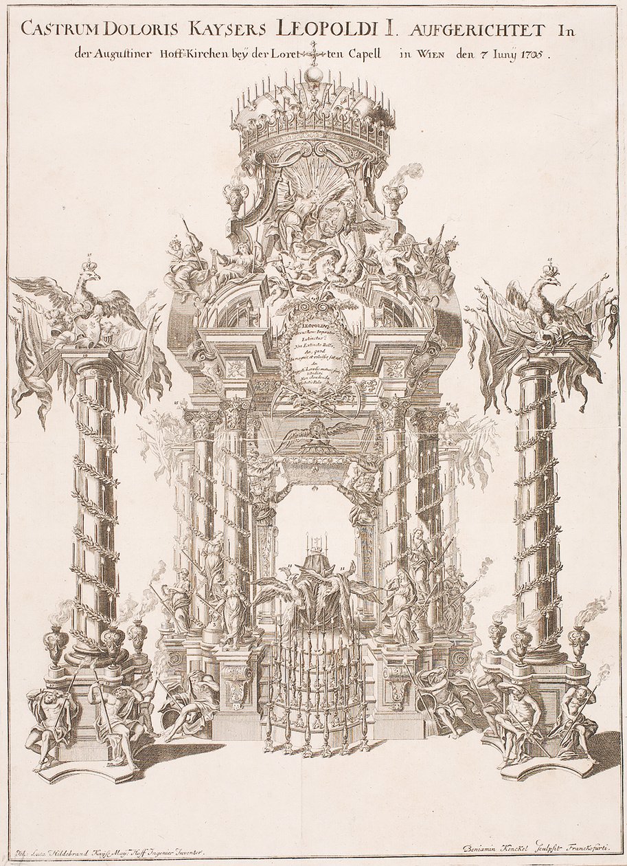 Sørgestillas for keiser Leopold I i Augustinerkirken i Wien, 1705 av Johann Lucas von Hildebrandt