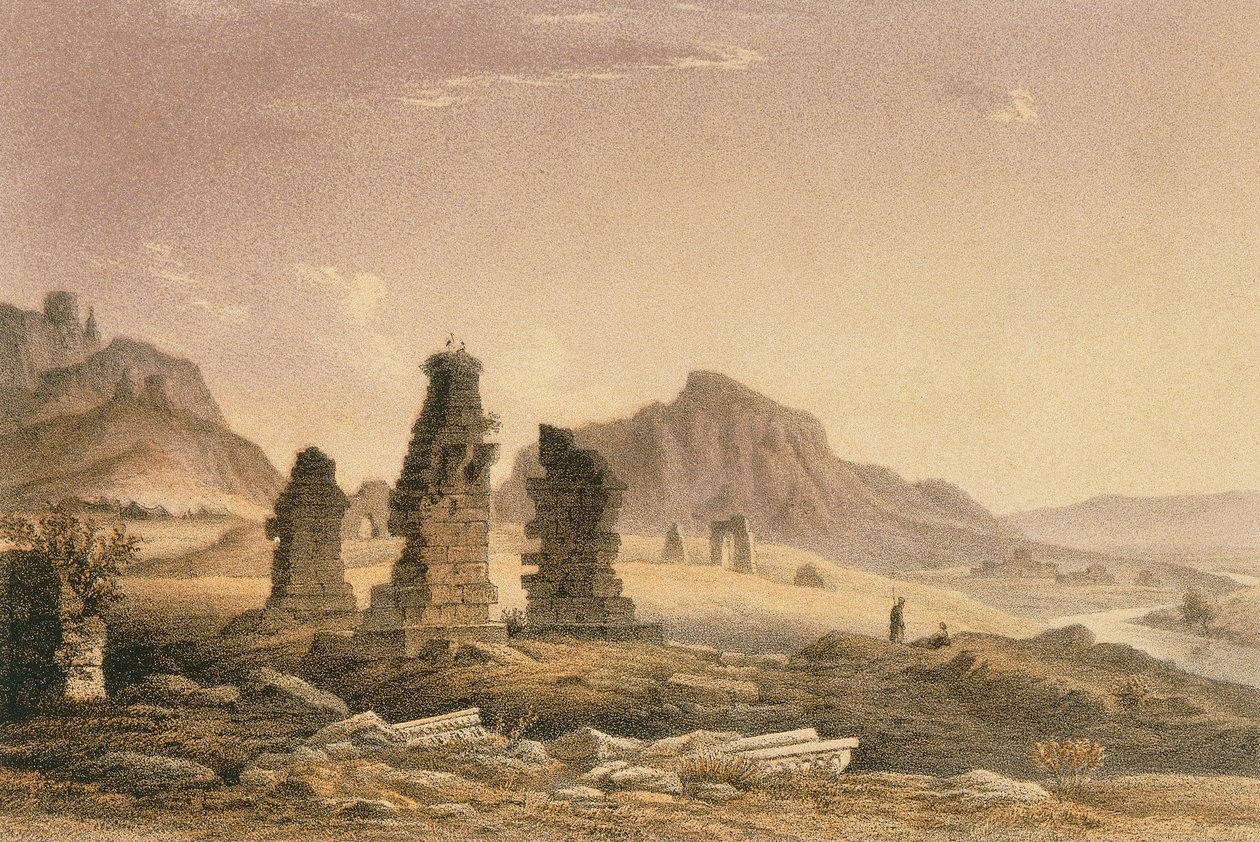 Omgivelsene til Sardes. Etsning av Bernatz et alii - Steinkopk J.F. Redaktør av Johann Martin Bernatz