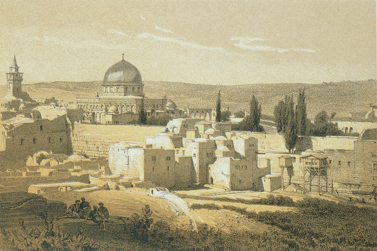 Jerusalem. Etsning av Bernatz et alii - Steinkopk J.F. Redaktør av Johann Martin Bernatz