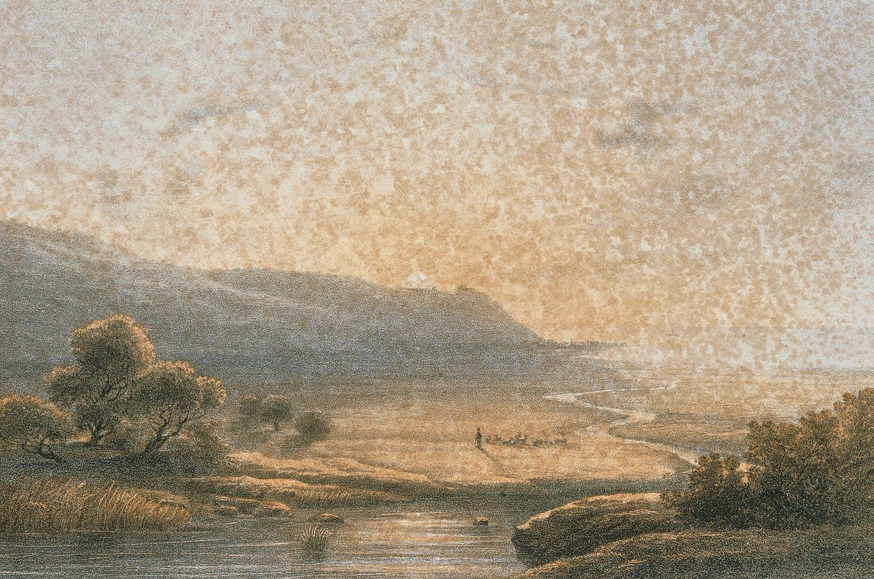 Karmelfjellet i en etsning av Bernatz et alii - Eisenblätter, R. Editore av Johann Martin Bernatz
