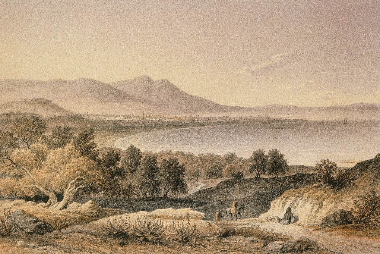 Smyrna. Etsning av Bernatz et alii - Steinkopk J.F. Redaktør av Johann Martin Bernatz