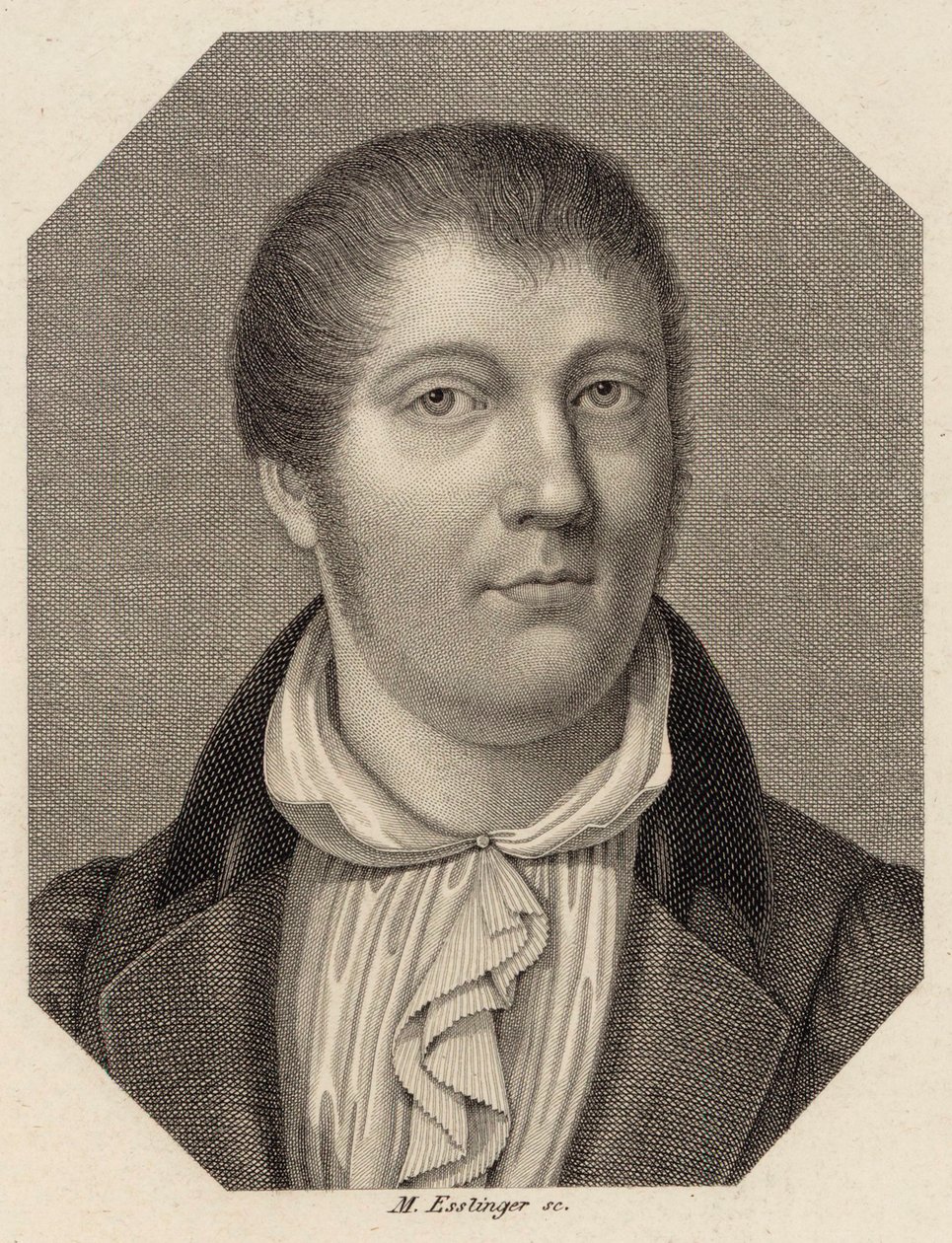 Portrett av fiolinisten og komponisten Louis Spohr 1784-1859, 1820. av Johann Martin Esslinger