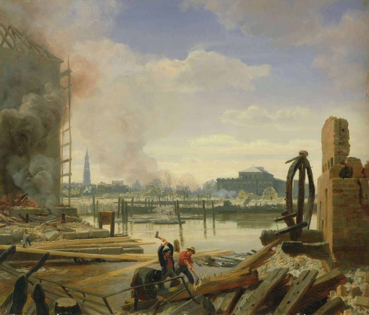 Hamburg etter brannen i 1842, 1842 av Johann Martin Gensler