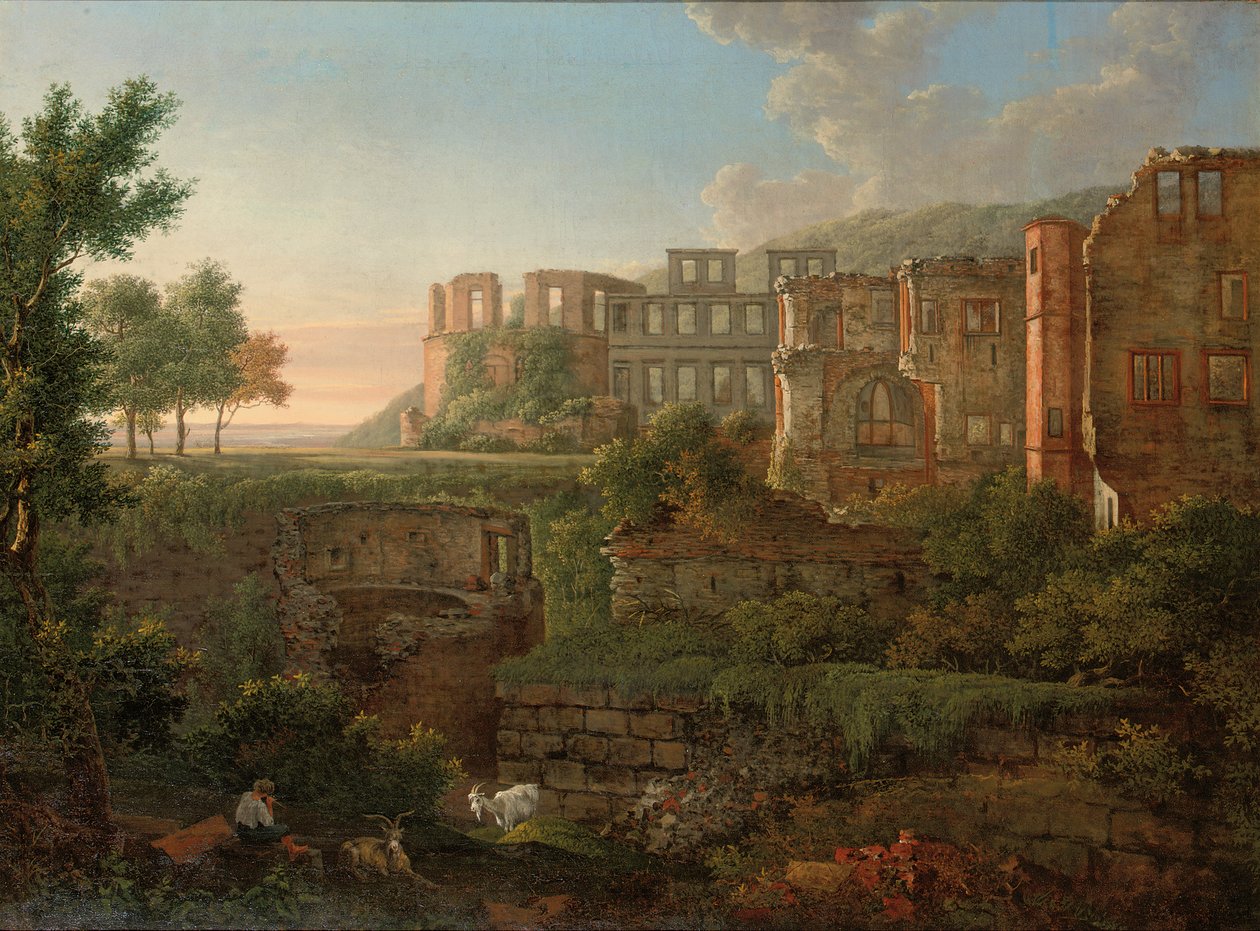 Capriccio utsikt over ruinene av Heidelberg slott av Johann Martin von Rohden