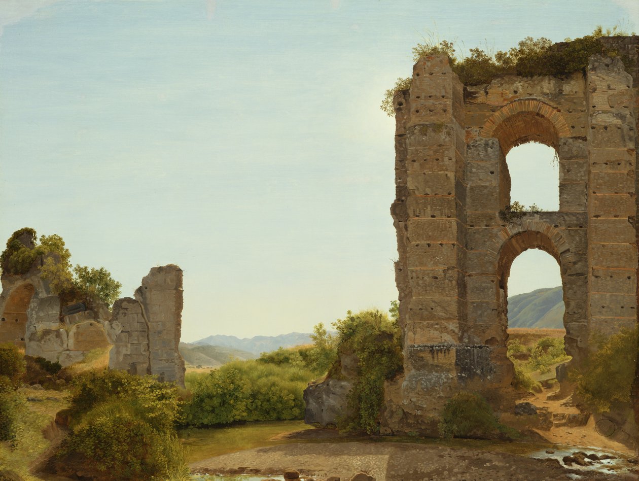 Ruin nær Roma, ca. 1796 (olje på papir på lerret) av Johann Martin von Rohden