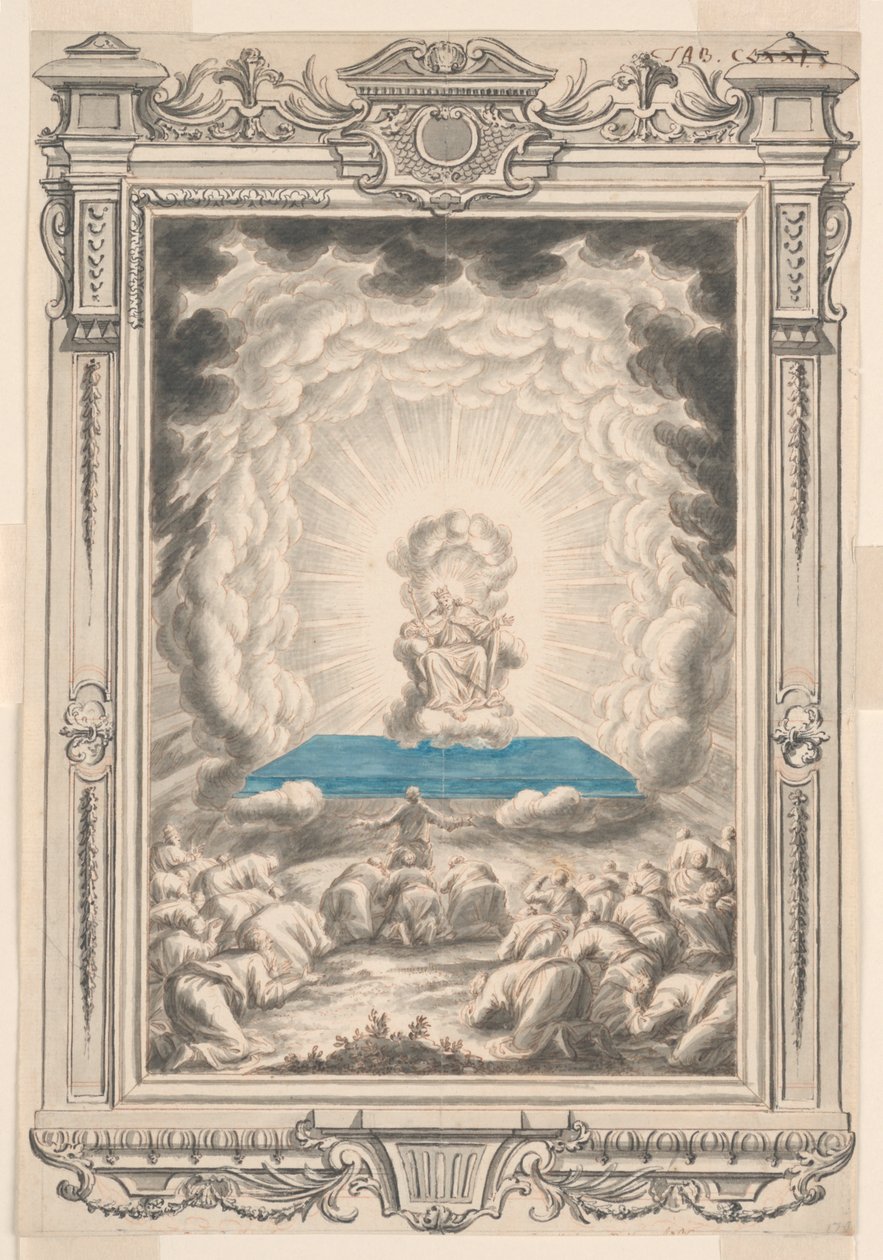 Study for God vises for Moses og hans følgesvenner, Plate 171, Physica Sacra av Johann Melchior Füssli