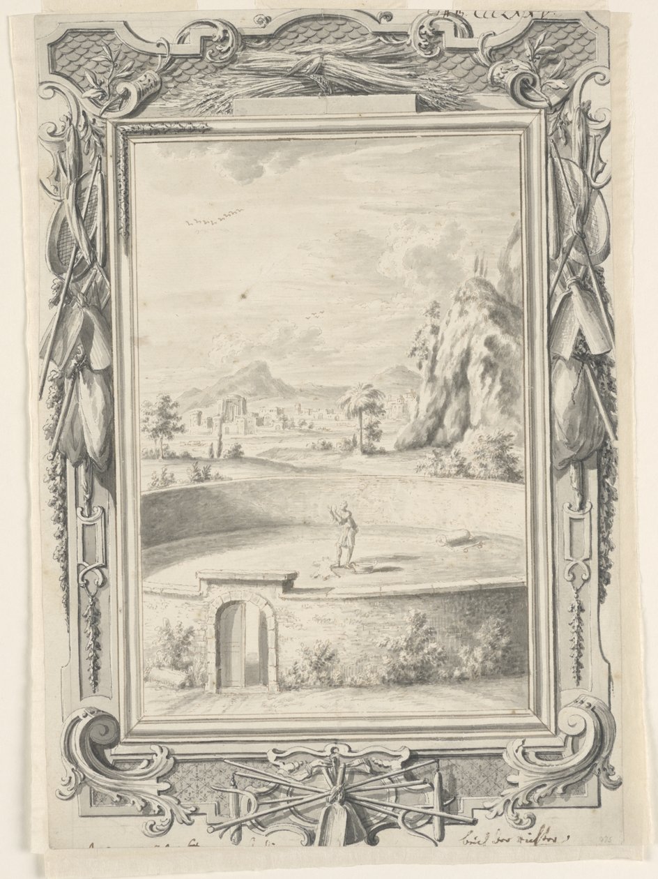 Studie for The Fleece of Gideon, Plate 375, Physica Sacra av Johann Melchior Füssli