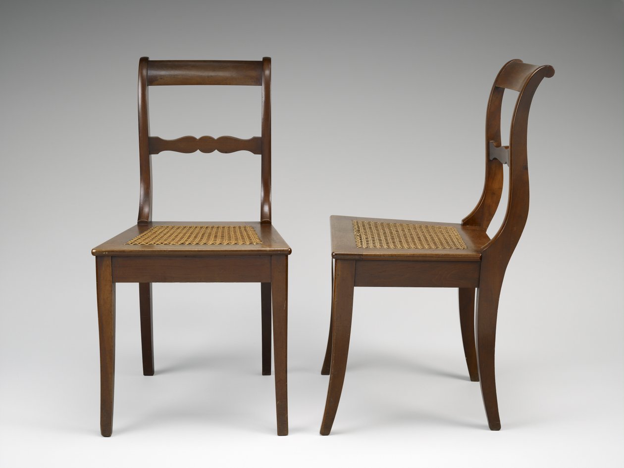 Et par sidestoler, ca. 1846-1860 (svart valnøtt, stokk) av Johann Michael Jahn