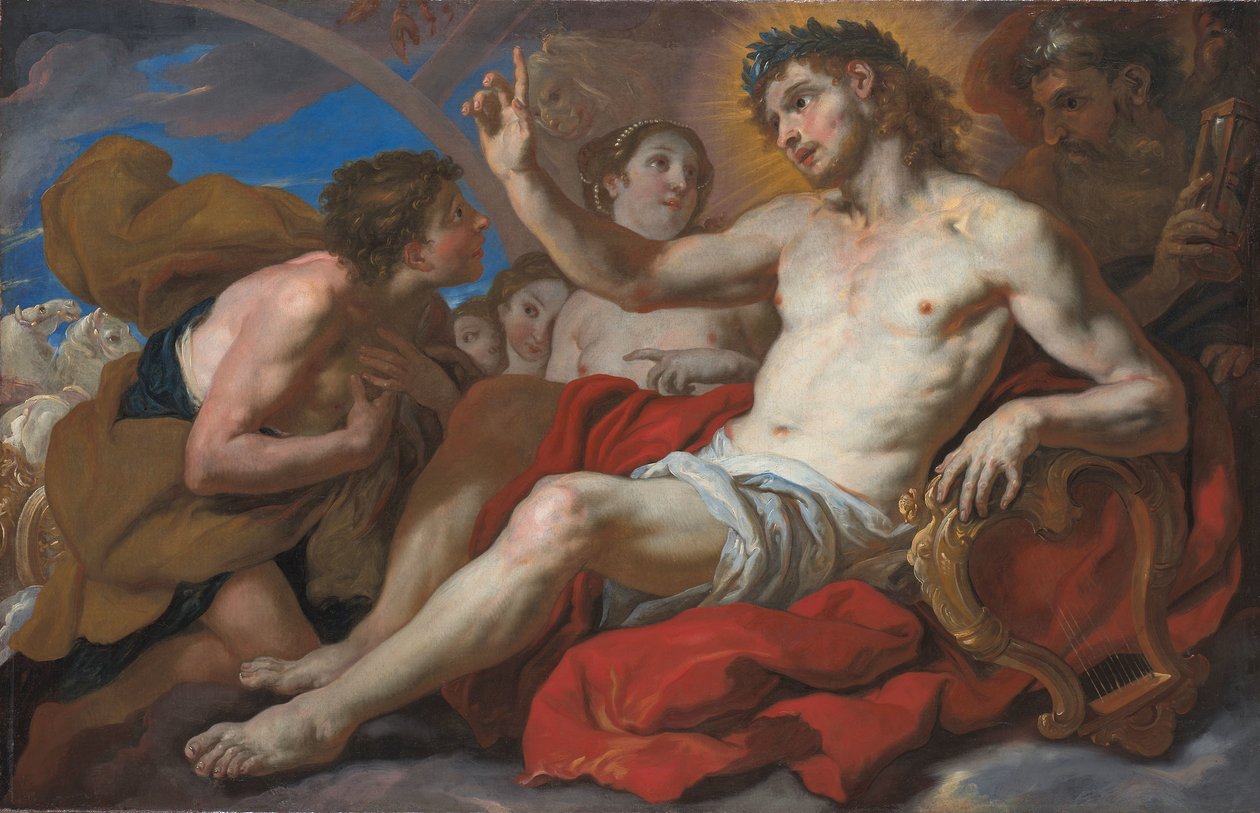 Apollo gir Phaeton tillatelse til å kjøre Solens vogn, ca. 1690-95 (olje på lerret) av Johann Michael Rottmayr