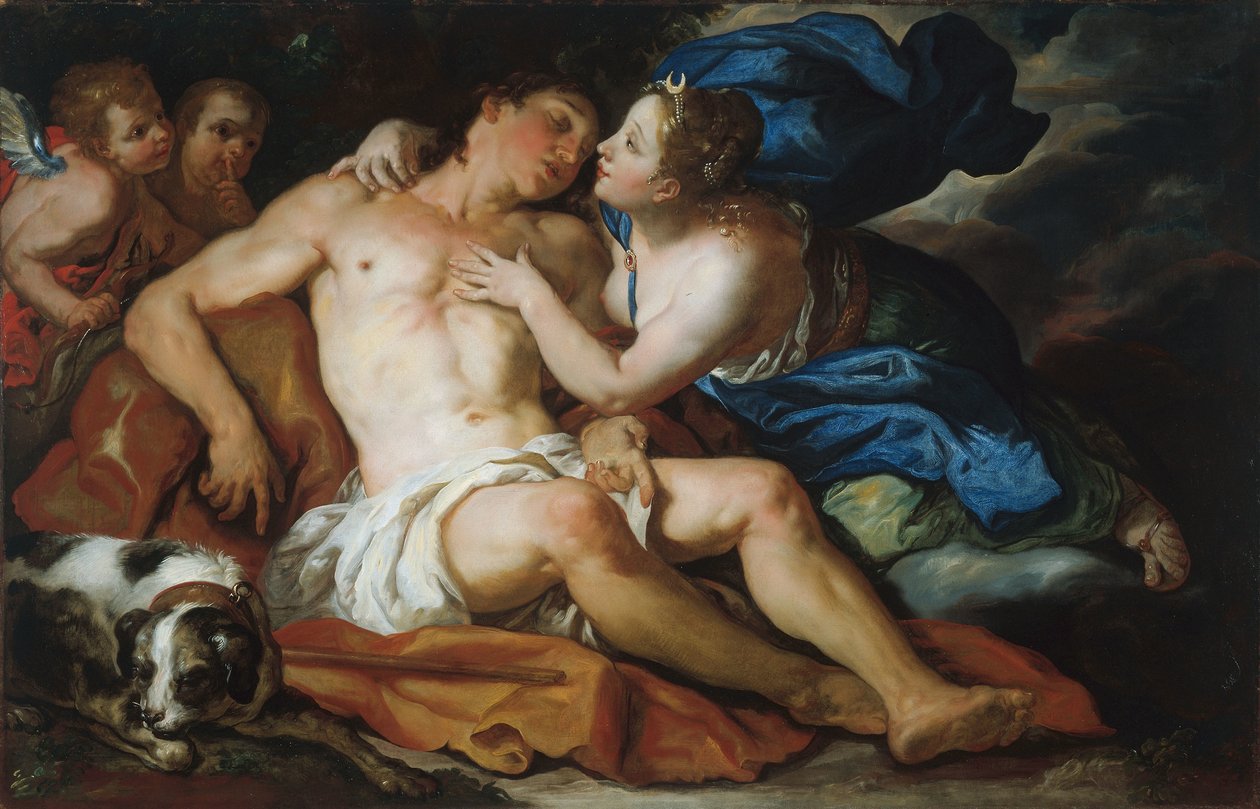 Diana og Endymion, ca. 1690-95 (olje på lerret) av Johann Michael Rottmayr