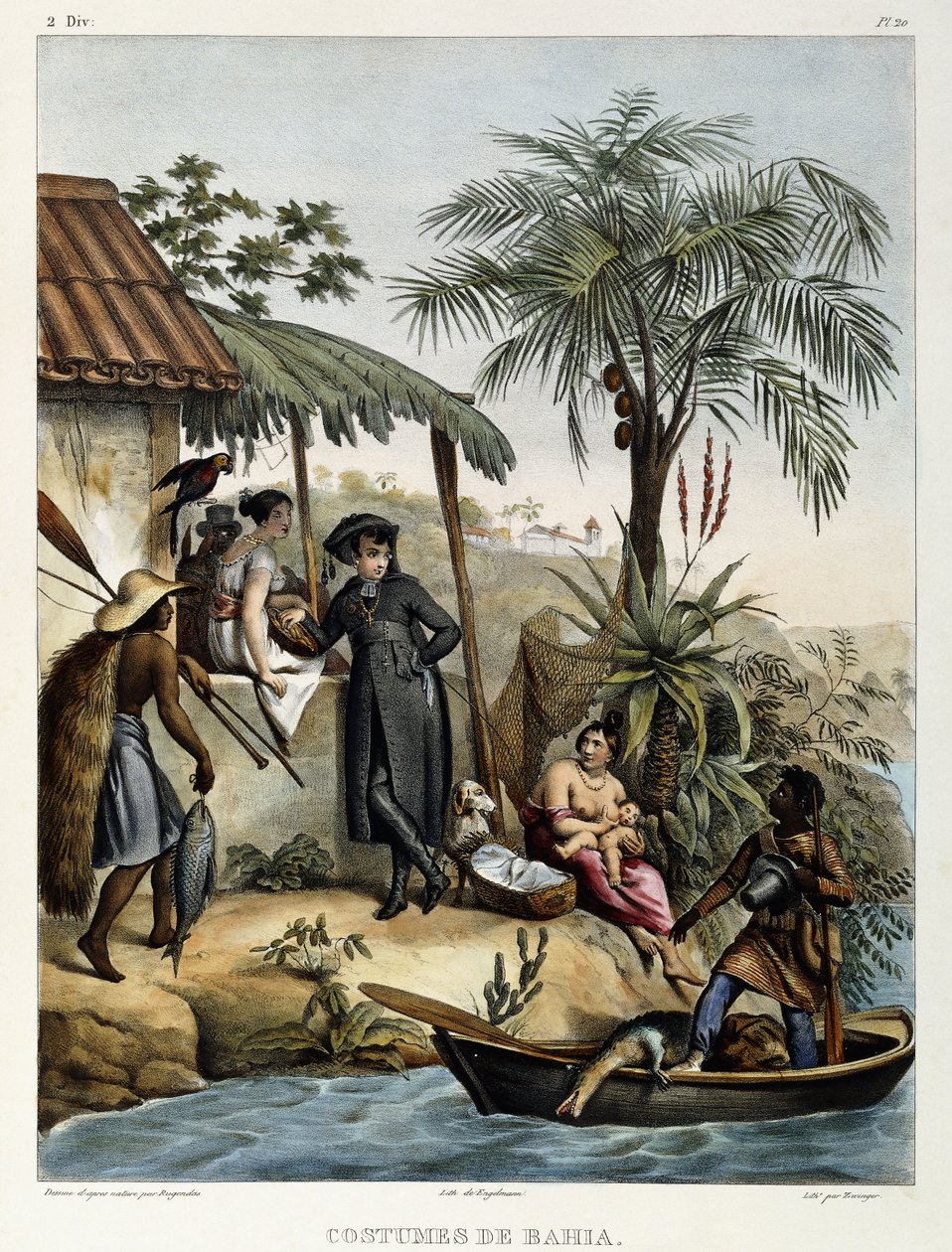 Kostymer fra Bahia, fra "Picturesque Voyage to Brazil", 1835 av Johann Moritz Rugendas