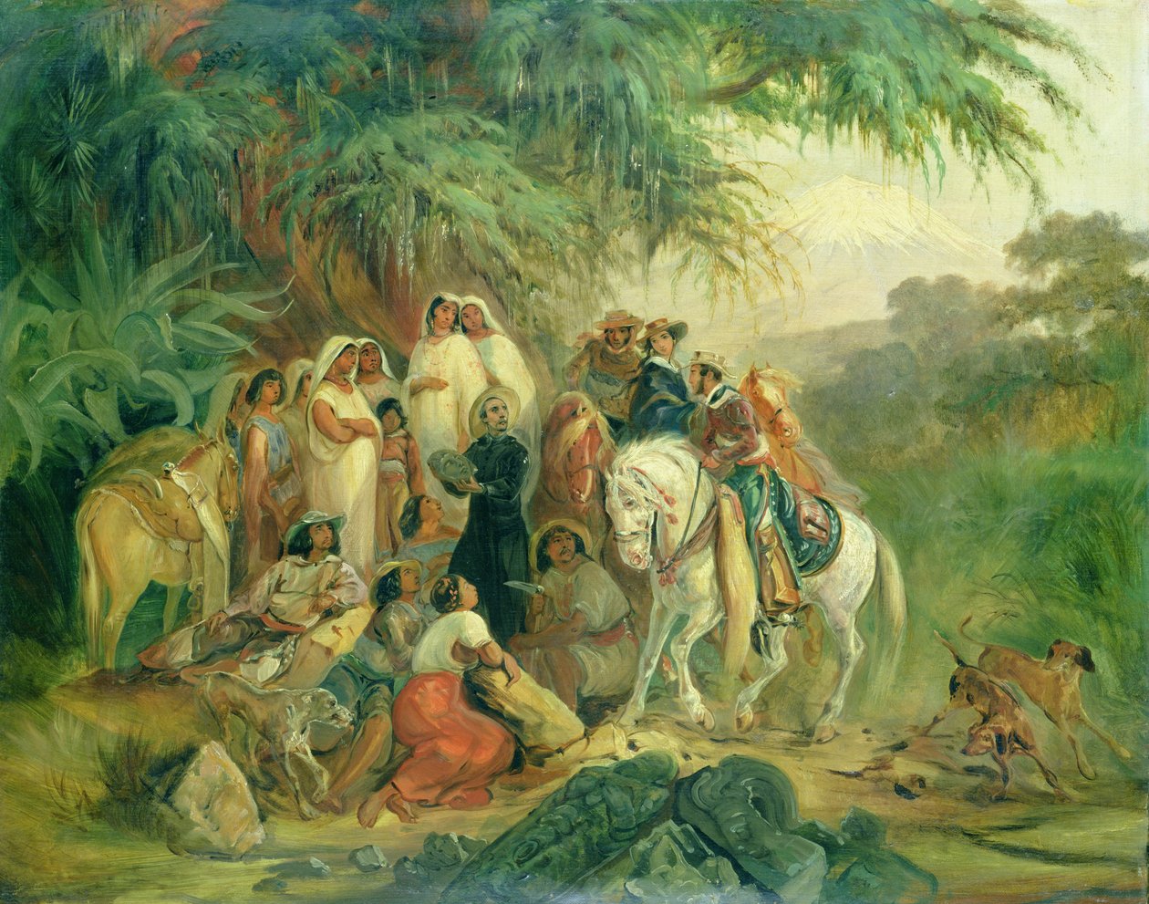 Folkescene i Pico de Orizaba, Mexico av Johann Moritz Rugendas