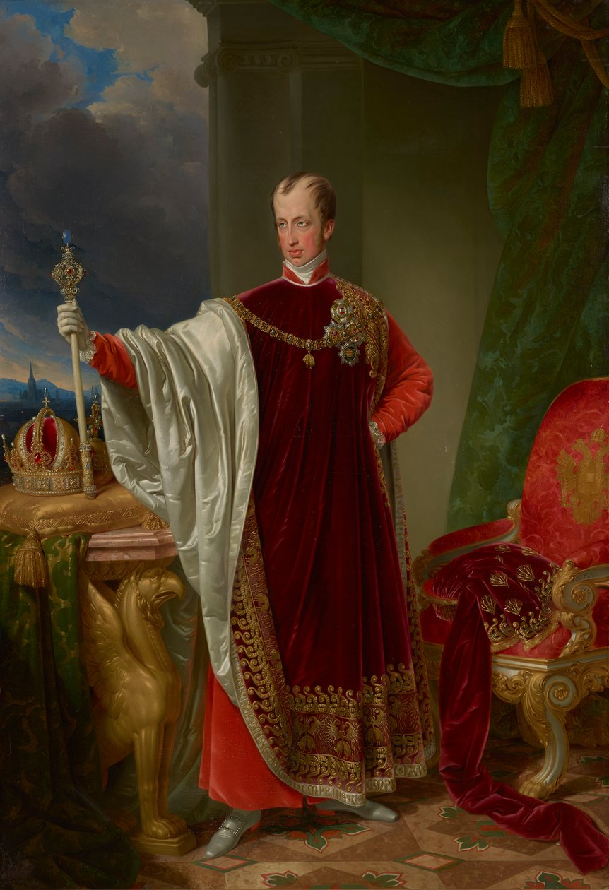Keiser Ferdinand i regaliene til Ordenen av det gylne skinn av Johann Nepomuk Ender