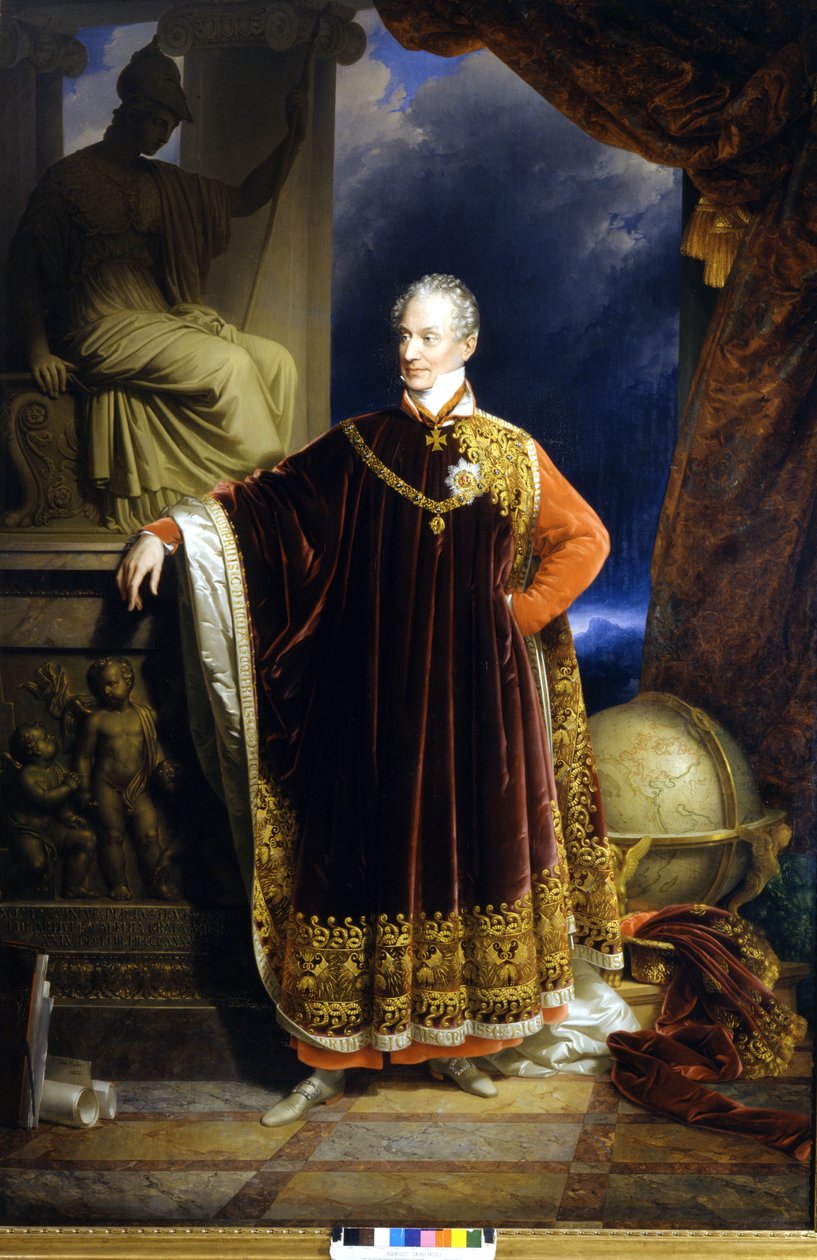 Portrett av prins Clemens (Clement) Wenzel Lothar von Metternich (1773-1859), østerriksk statsmann og diplomat, maleri av J.N.Ender av Johann Nepomuk Ender