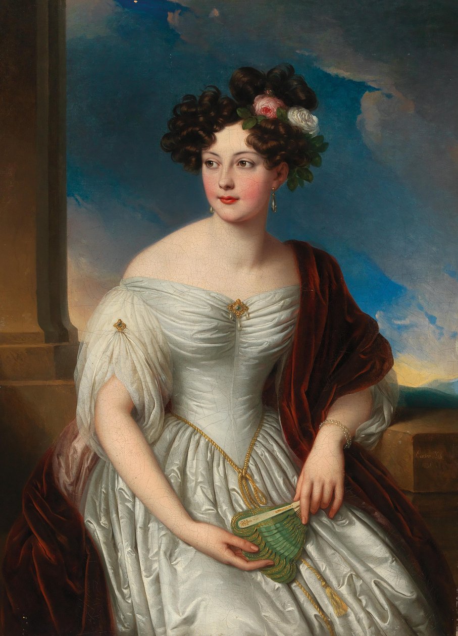 Portrett av dronning Pauline Therese av Württemberg 1800-1873, 1831. av Johann Nepomuk Ender