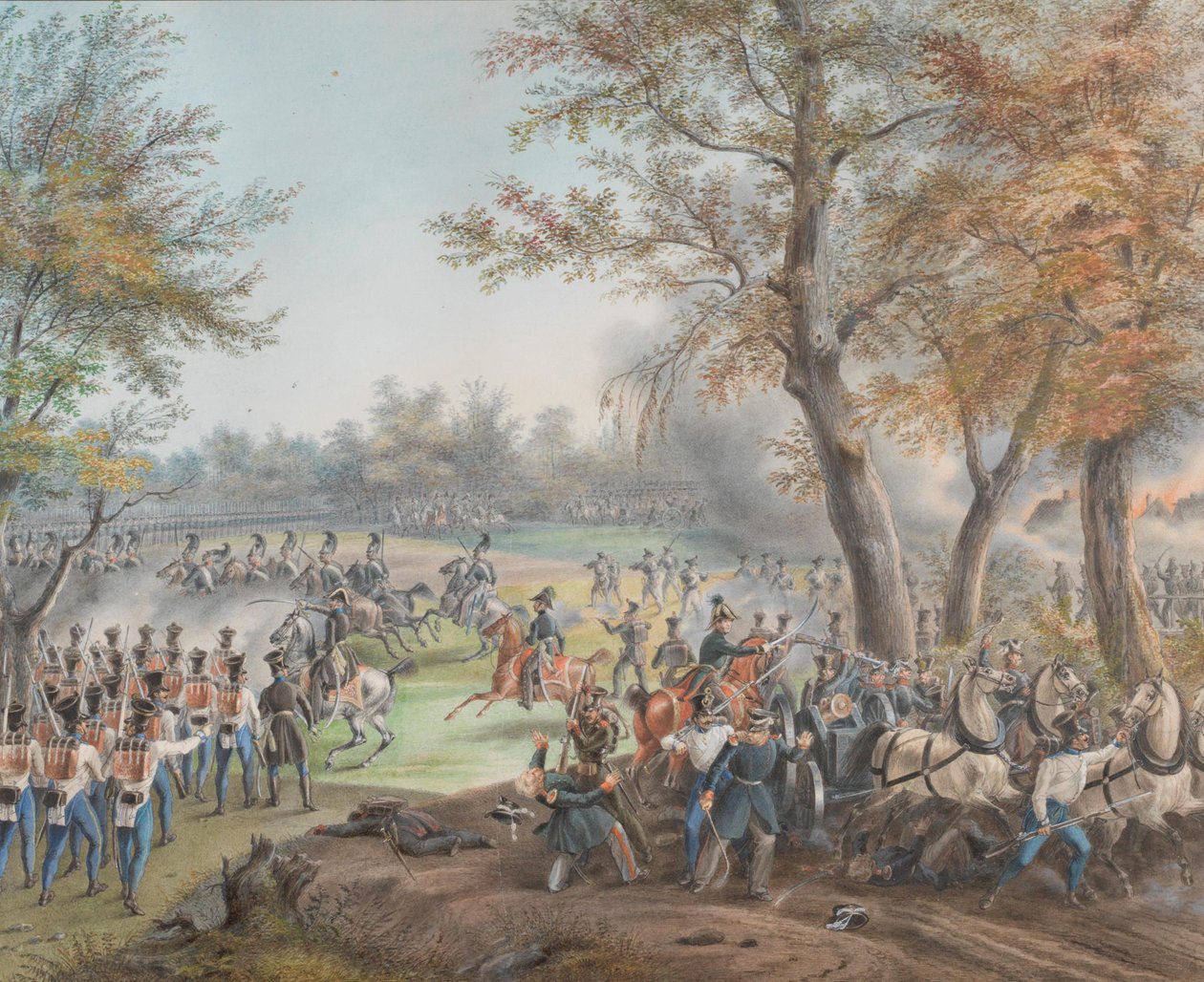 Slaget ved Zalesie nær Biala Podlaska i oktober 1812, ca. 1912. av Johann Nepomuk Hoechle