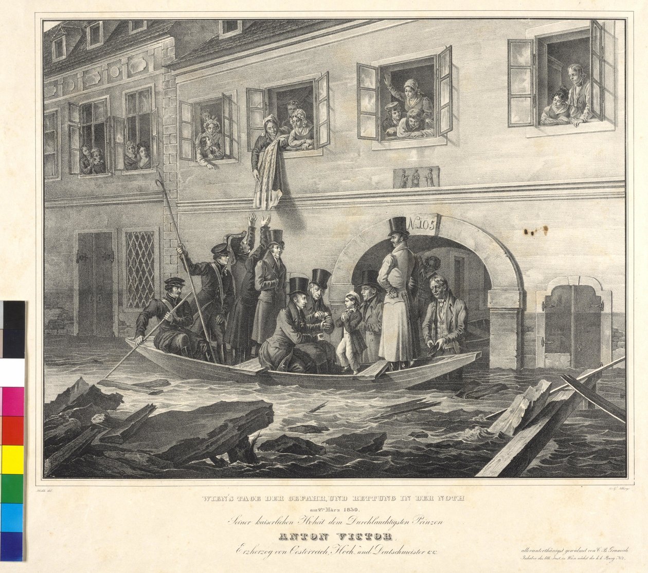Wiens faredag og berging i Nord 2. mars 1830 av Johann Nepomuk Hoechle