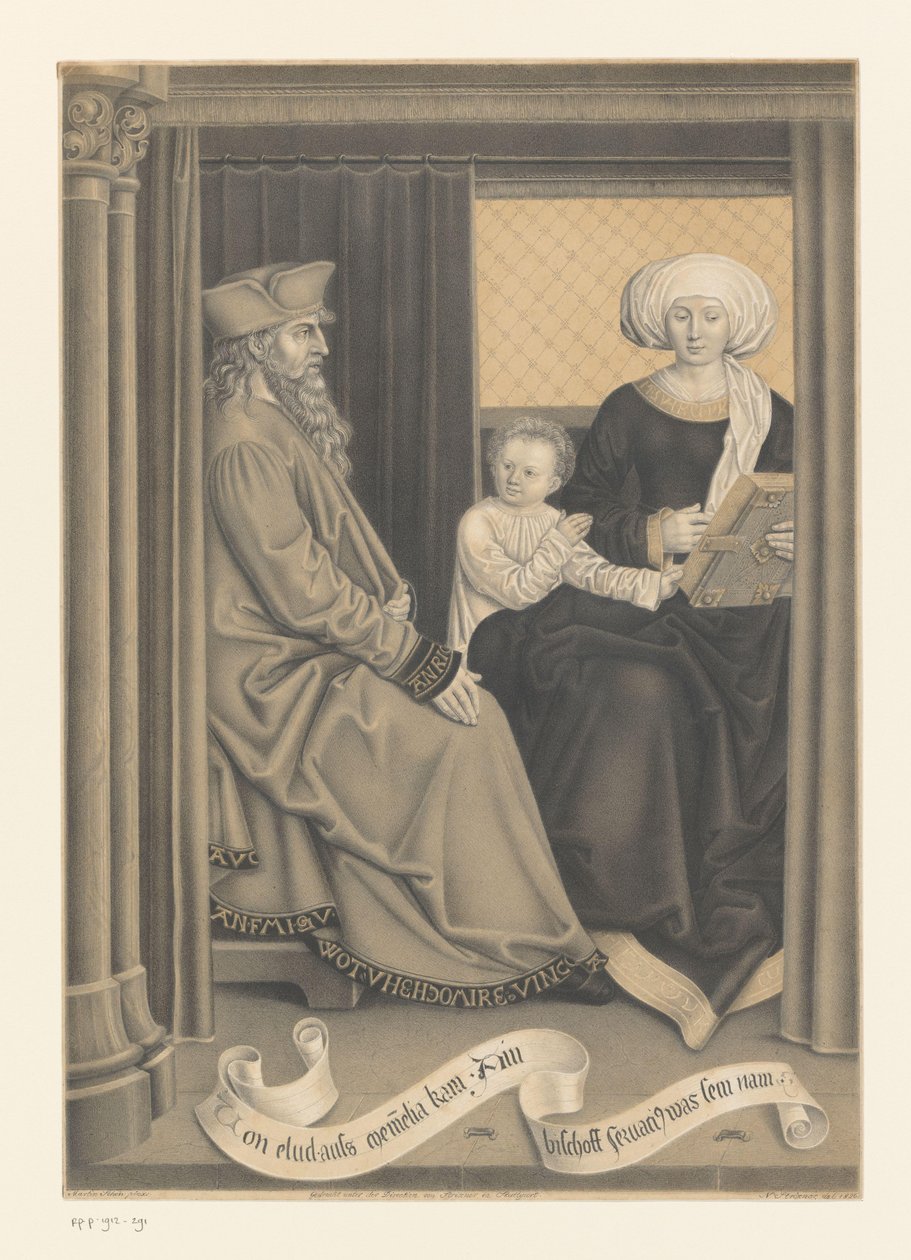 Biskop Servatius med kone og barn Verk fra samlingen til brødrene Boisserée (serietittel) Galerie des Frères Boisserée (serietittel) av Johann Nepomuk Strixner