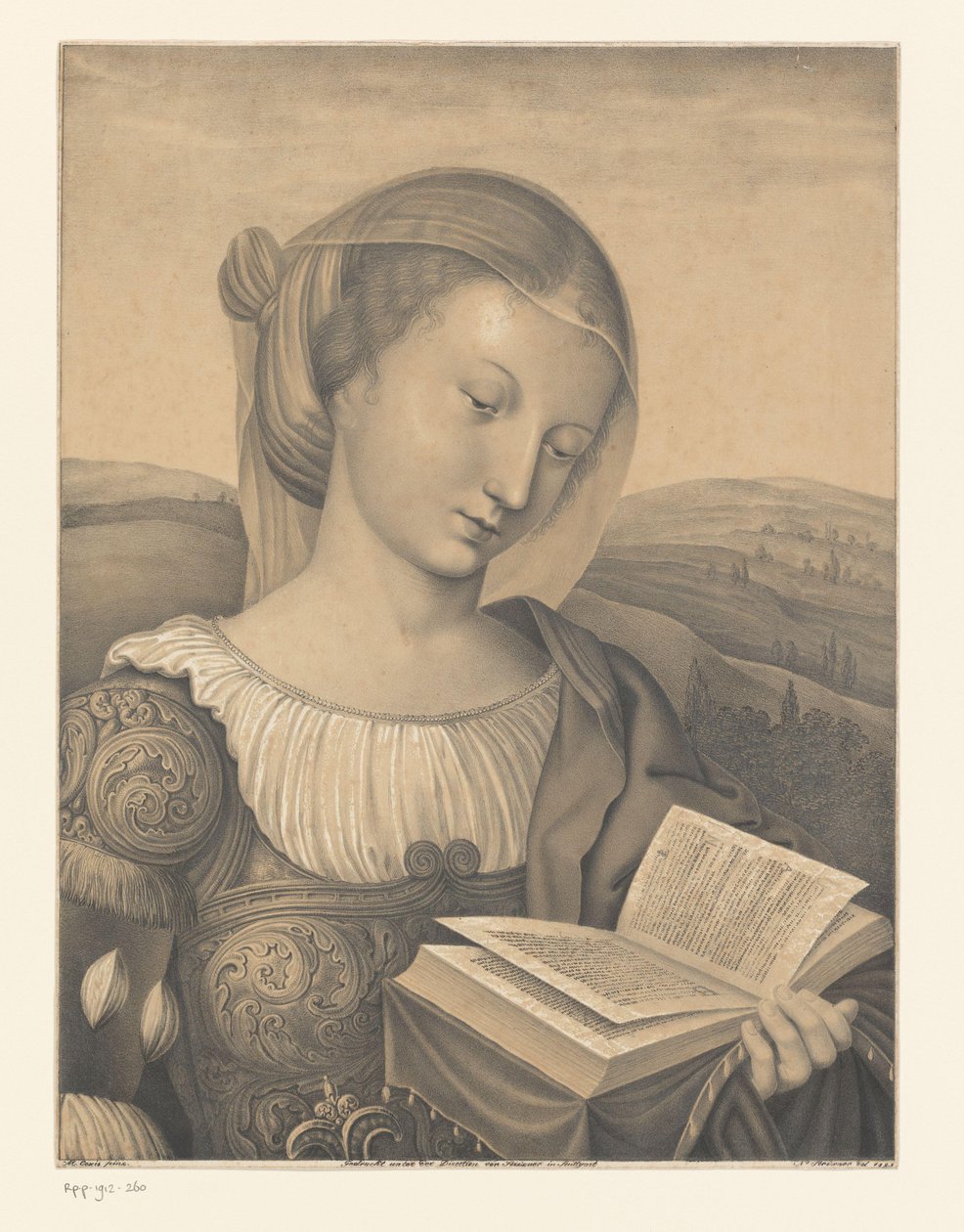 Saint Catherine med bok Verk fra samlingen til Boisserée-brødrene (serietittel) Galerie des Frères Boisserée (serietittel) av Johann Nepomuk Strixner