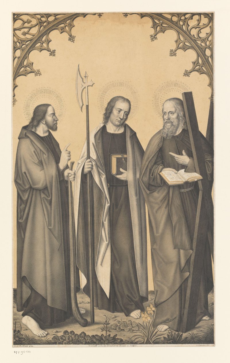 Den hellige Jakob den yngre, Matteus og Andreas Verk fra samlingen til brødrene Boisserée (serietittel) Galerie des Frères Boisserée (serietittel) av Johann Nepomuk Strixner