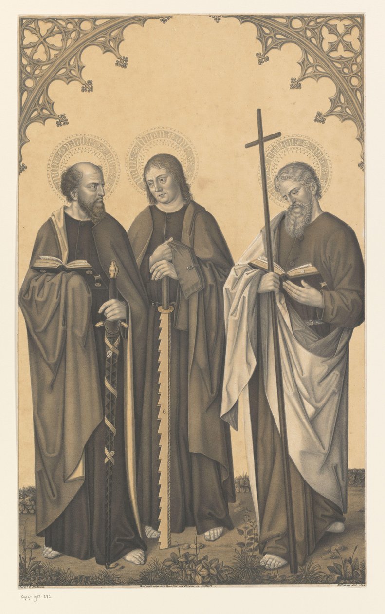Saint Paul, Simon og Philip Verk fra samlingen til brødrene Boisserée (serietittel) Galerie des Frères Boisserée (serietittel) av Johann Nepomuk Strixner