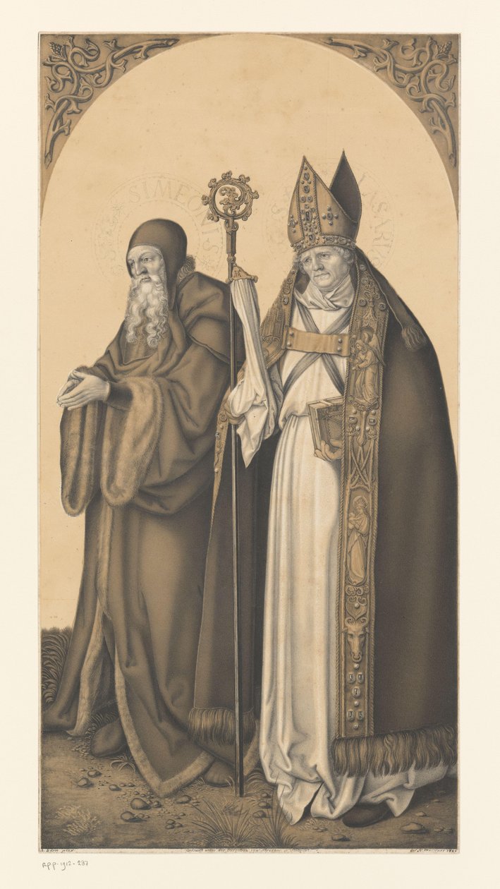 Sankt Simon og Lasarus Verk fra samlingen til brødrene Boisserée (serietittel) Galerie des Frères Boisserée (serietittel) av Johann Nepomuk Strixner