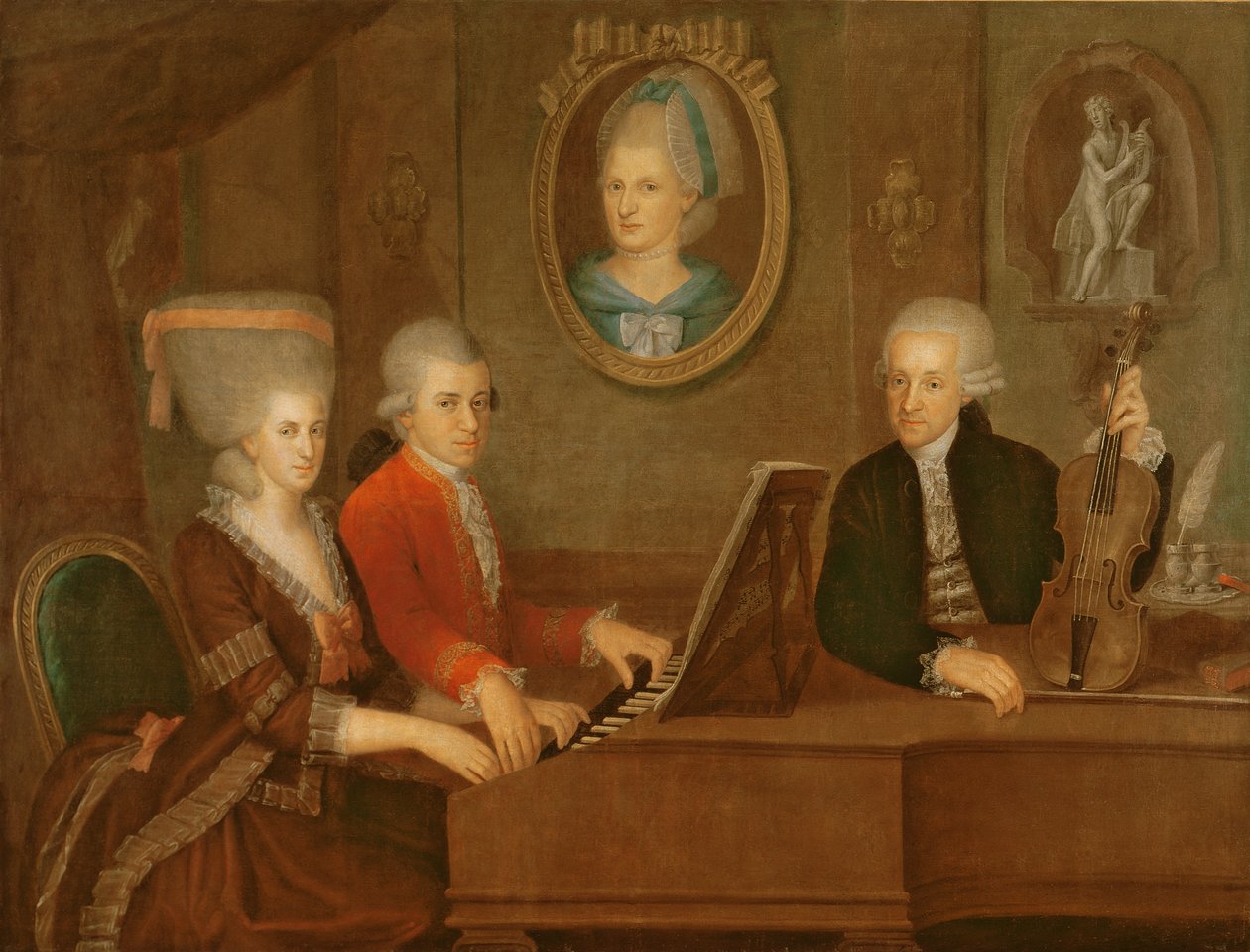 Mozart-familien, 1780-81 av Johann Nepomuk della Croce